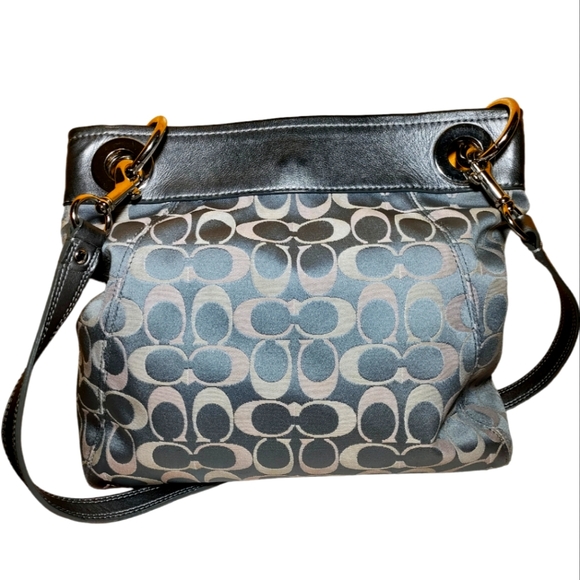 Coach Grey Tricolored Monogram Crossbody - Picture 2 of 9